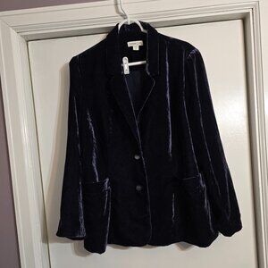 Coldwater Creek Crushed Velvet Blazer – Dark Navy - size 18